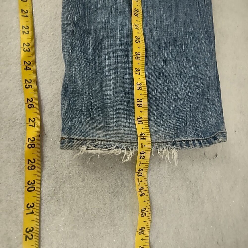 Chaps Straight Fit Blue Denim Cargo 100% Cotton Y2K Vintage Jeans Size 42x30 - Picture 8 of 10